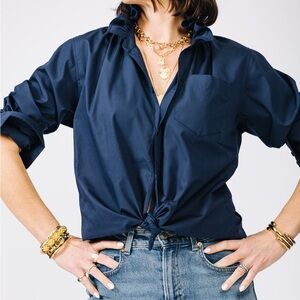 KATE MCHALE JENSEN KMJ Quarantina Navy Blue Color Boyfriend Fit Size XSmall